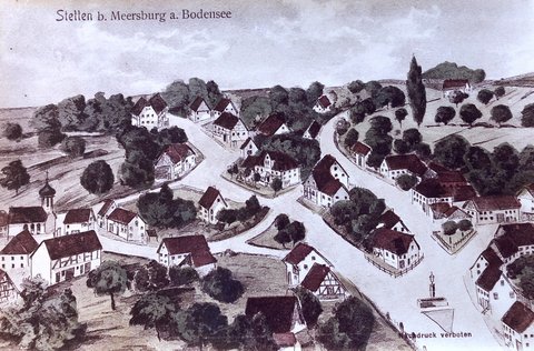 Alte Ansicht der Gemeinde Stetten
